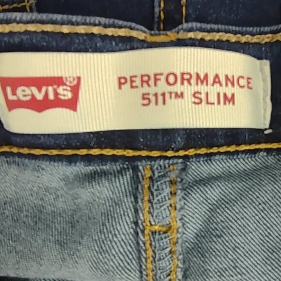 Levi 511 Performance Slim Cotton Blend Blue Jeans Size 14R (27X29) - Picture 10 of 11